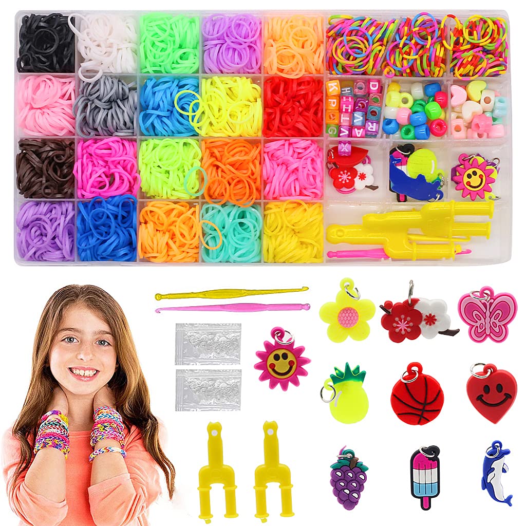 PATPAT 1150+ 20 Color Loom Rubber Bands Set, ,Gift Rainbow Rubber Bands Bracelets Making Kit for Girls/Sisters Include Rubber Bands, Charms, Hooks, Beads, Crochet, Loom, Clips Accessories DIY Kit PATPAT 1150+ 20 Color Loom Rubber Bands Set, ,Gift Rainbow Rubber Bands Bracelets Making Kit for Girls/Sisters Include Rubber Bands, Charms, Hooks, Beads, Crochet, Loom, Clips Accessories DIY Kit